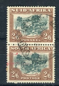 SOUTH AFRICA; 1930s early Pictorial issue fine used 2s. 6d. Postmark Pair