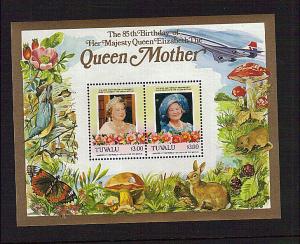 Tuvalu Scott # 317  Queen Mother B-Day  S/S  MNH