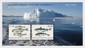 2022 Greenland Fish V MS2  (Scott NA) MNH