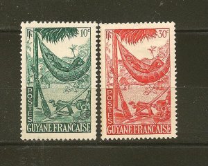 French Guiana SC#192-193 Hammock Mint Hinged