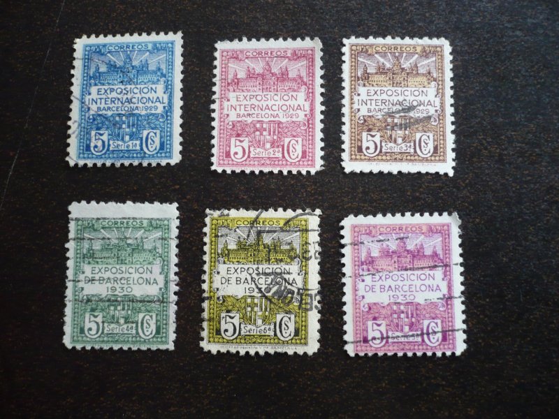Stamps - Spain - Scott# 371-372  - Used Set of 6 Stamps