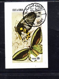 OMAN 1972 BUTTERFLY MINT VF NH O.G S/S CTO (5o b)