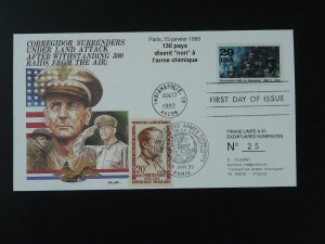 world war II ww2 corregidor fall Japan FDC USA 1991 (Council of Europe edition)