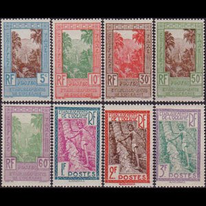 FR.POLYNESIA 1929 - Scott# J10-17 Tahiti Falls Set of 8 LH