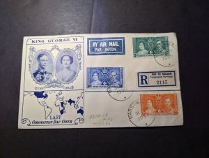 1937 British KUT Airmail Coronation Last Day Cover Dar Es Salaam to Tabora