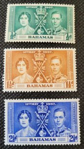 Bahamas, George V Coronation, 1937, set of 3 MH, SCV$1.05