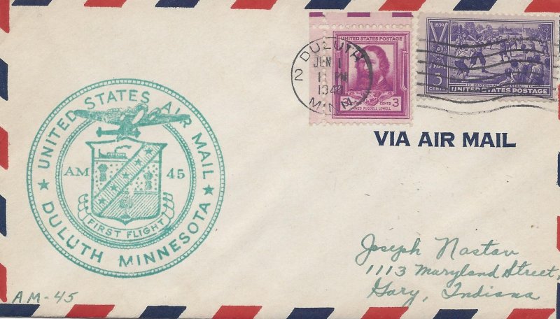 USA 1940 Cover Scott 855 & 866 First Flight Details Below