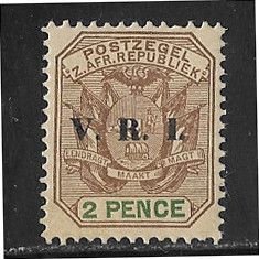 Transvaal  Sc #204  2p brown with overprint  NH VF