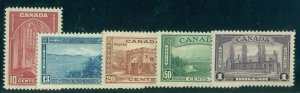 CANADA #241-5, Complete set, og, LH, the 13¢ is NH, VF, Scott $147.50