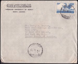 Lebanon 1946 Bird stamps on Cover Heron (617)