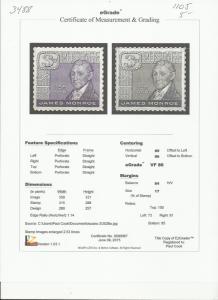 # 1105 MINT NEVER HINGED JAMES MONROE     VF+