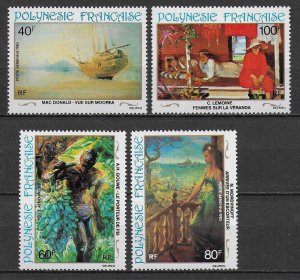 French Polynesia 1983, Airmail in Art, Paintings, Yvert # 178-181, VF MNH**