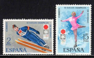 Spain #1701-02 ~ Cplt Set of 2 ~ Olympics ~ Mint, LHM (1972)