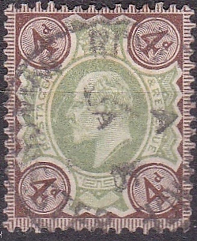 GREAT BRITAIN 1902 KEDVII 4d Green & Chocolate-Brown SG236 Used