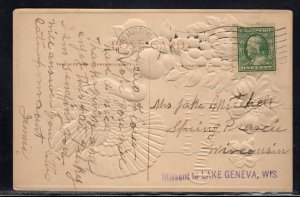 US Missent to Lake Geneva WI Auxiliary Mark c358