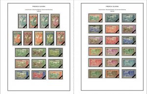 COLOR PRINTED FRENCH COLONIES [x13] 1859-1947 STAMP ALBUM PAGES (141 ill. pages)