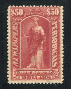 U.S. Stamps.Scott # PR124 $50.00 Newspaper Stamp 1895 No Gum.