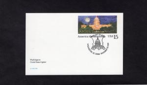 UX138 U.S. Capitol, FDC, no cachet