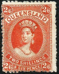 Queensland SG162 2/6 Vermilion M/M Cat 90 pounds 