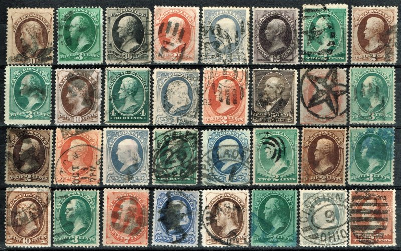 [0990] 1870-90 Selection of « Bank note issue » used (x32)