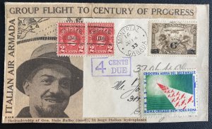 1933 Montreal Canada Century Of Progress Flight Cover Gen Italo Balbo W Label