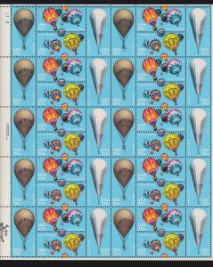 US 2032-2035 1983 20c Balloons Mint Stamp Sheet OG NH