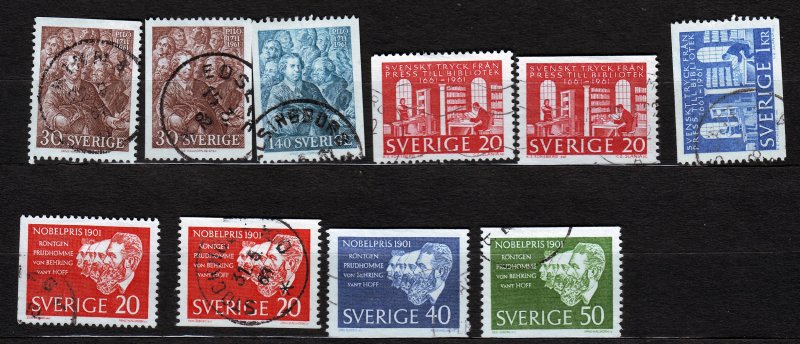 J23042 JLstamps various 1961 sweden sets used #594-up designs