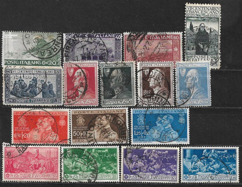 COLLECTION LOT OF 16 ITALY STAMPS 1926+ CV+ $42