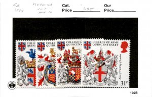 Great Britain, Postage Stamp, #1040-1043 Mint NH, 1983 Heraldry (AB)