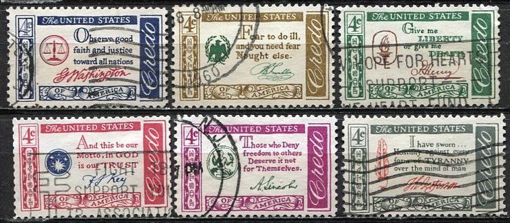 USA; 1960-1961: Sc. # 1139-1144: O/Used Single Stamp