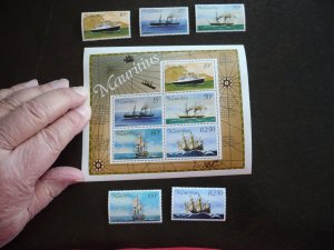 Stamps - Mauritius-Scott#419-423a - Mint Never Hinged Set of 5 Stamps & Souvenir