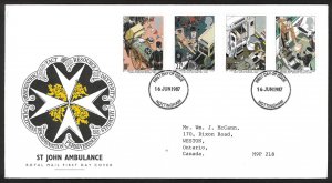 Great Britain SC#1180-1183 St John Ambulance (1987) Nottingham FDC