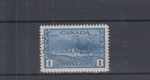 #262 $1.00 Destroyer 4 HOLE OHMS **SUPERB** MNH Cat$300 Canada mint 