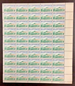 1133     Soil Conservation    MNH 4 c Sheet of 50     FV $2.00    Issued in 1959