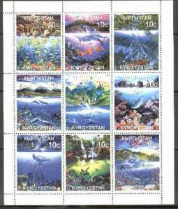 Kyrgyzstan 1999 Marine Life perf sheetlet containing comp...