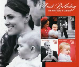 Guyana 2014 MNH Prince George Cambridge First Birthday 4v M/S II William Kate