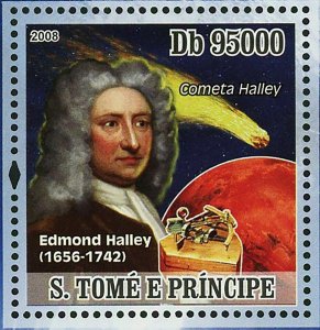 Discovery of Halley Comet Stamp Edmond Halley Space S/S MNH #3340 / Bl.638
