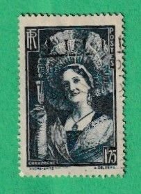 FRANCE SCOTT#350 1938 1.75f CHAMPAGNE GIRL - USED