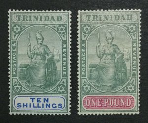 MOMEN: TRINIDAD SG #123-124 1896-1906 MINT OG H LOT #195894-4007