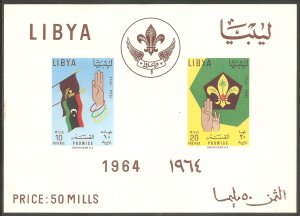 LIBYA Sc# 253a MNH F Souv Sht Crnr Crease Boy Scouts Flags