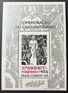 Brazil 1972 #1222 S/S, Modern Art Week, MNH(note), CV $75