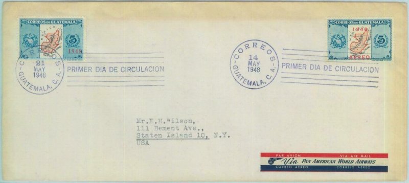 84283  - GUATEMALA  - Postal History -  FDC COVER  1948  Maps BIDS