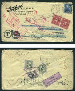 1904 Packard Piano Co. Fort Wayne, Indiana to Turkey - Refused Return to Sender