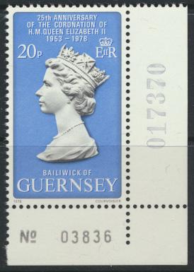 Guernsey  SG 167  SC# 163 MLH Coronation 25th Anniversary see details