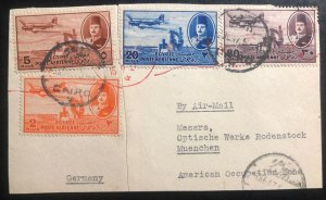 1947 Cairo Egypt Piece Cover To Munich Germany SC# C39 