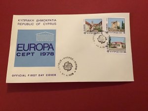 Cyprus First Day Cover Europa Cept 1978 Stamp Cover R43026