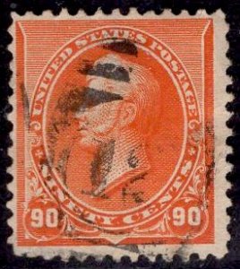 US Stamp #229 90c Orange Perry USED SCV $130.00