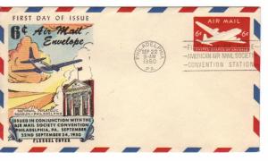 US UC18 (Unlisted) 6c Skymaster FDC Fluegel Multi-Color Cachet ECV $32.00