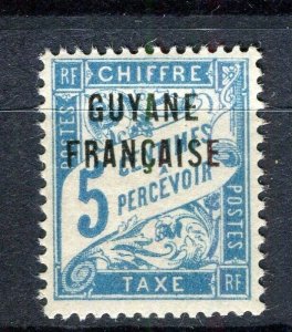FRENCH GUIANA; 1925-27 early Postage Due issue Mint hinged 5c. value