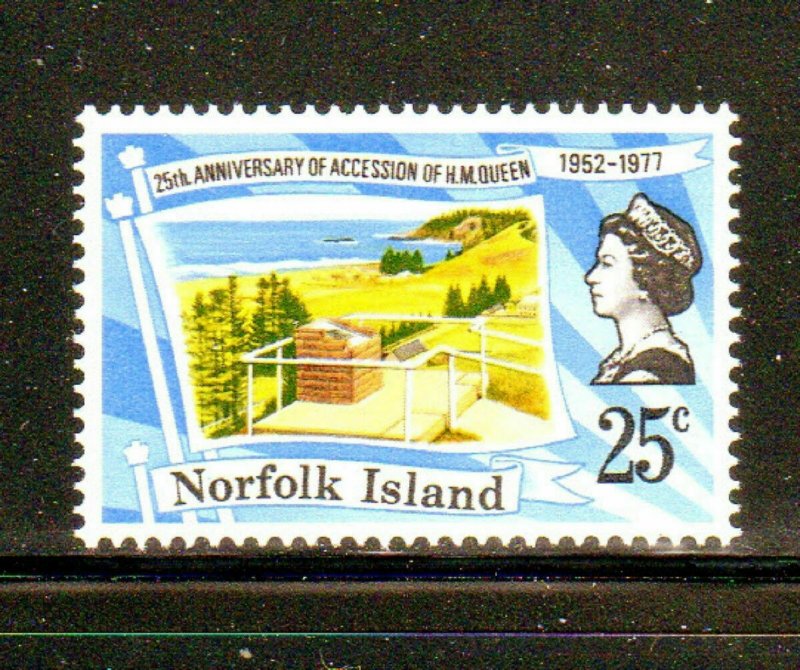 NORFOLK ISLAND #218  1977  QEII  25TH ANNIV.  MINT  VF NH  O.G  a